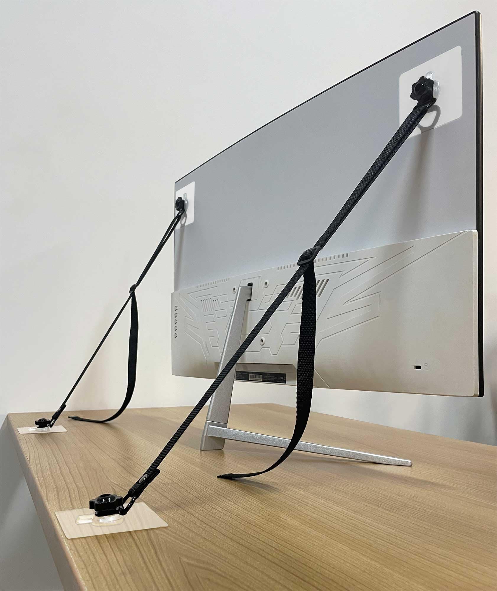 2 Pack Adjustable TV Safety Straps, No-Drill Adhesive Anti-Tip Furniture Anchors for Baby Proofing, Flat Screens Fix to Wall,Cabinet,Stand Or Desk, Earthquake Straps