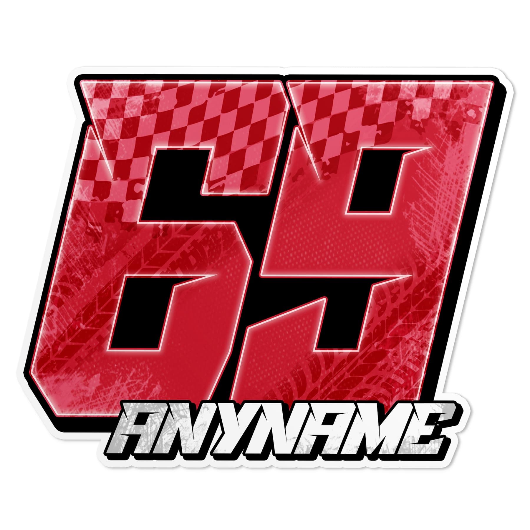 (New Update) Custom Race Number Sticker, Personalized Racing Name Number Car Decal Waterproof Die-Cut Vinyl Stickers for Dirt Bike Plate BMX Car Truck Decor Motorcycle Bike Motors RC