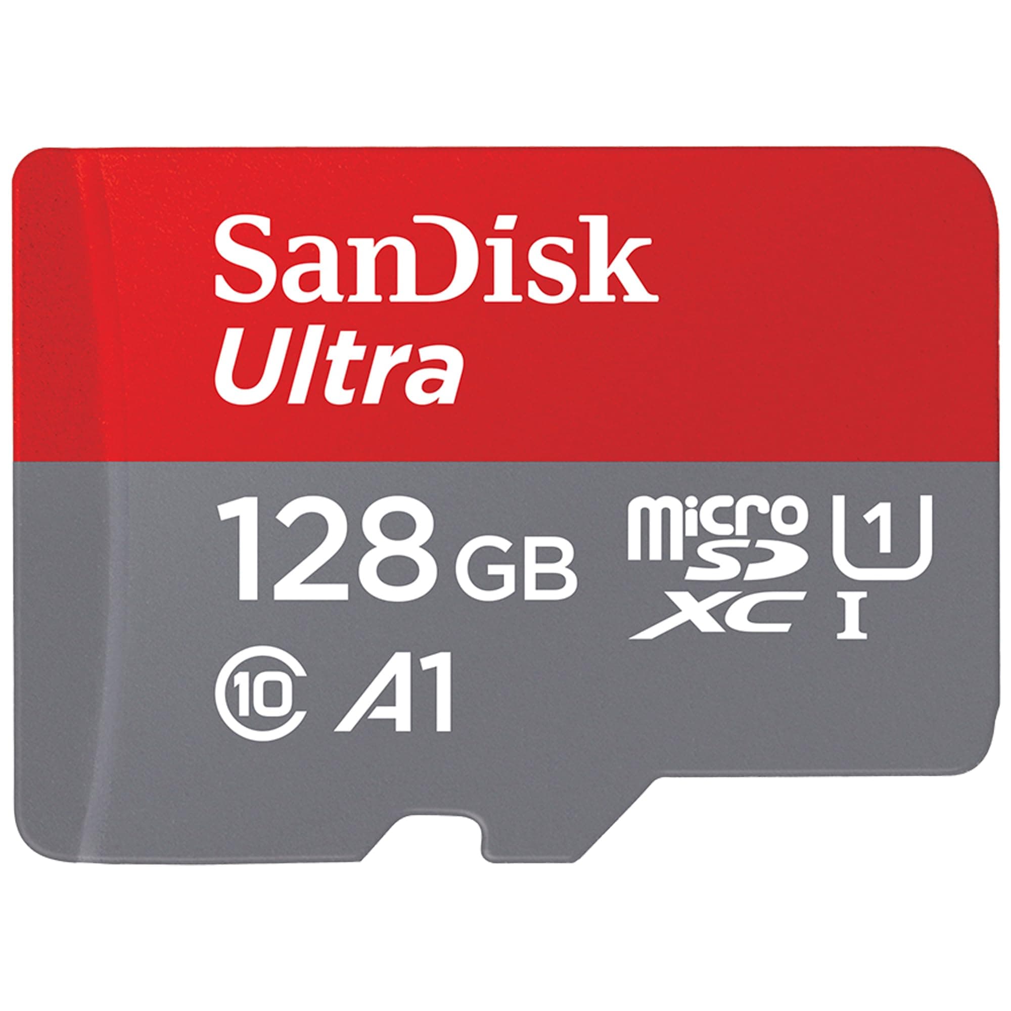 SANDISK 128GB Ultra microSDXC UHS-I Memory Card with Adapter - Up to 140MB/s, C10, U1, Full HD, A1, MicroSD Card - SDSQUAB-128G-GN6MA