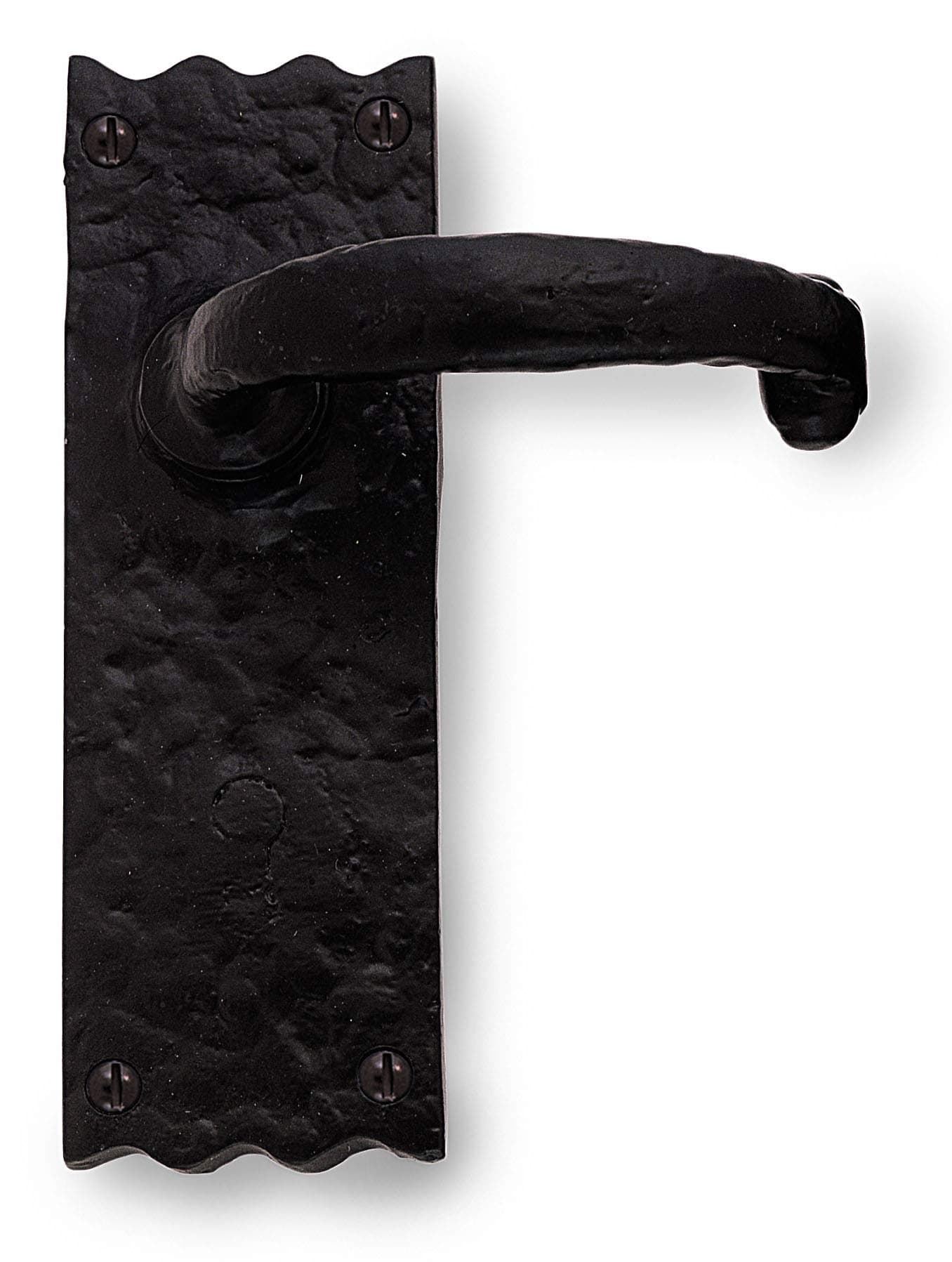 Traditional Cast Iron Lever Latch Long Plate 150mm X 50mm Black Antique