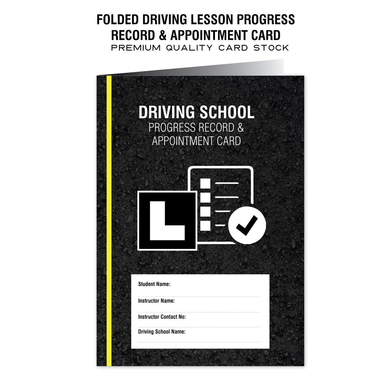 x25 Driving Lessons Progress Report Planner & Appointment Card for Driving Schools