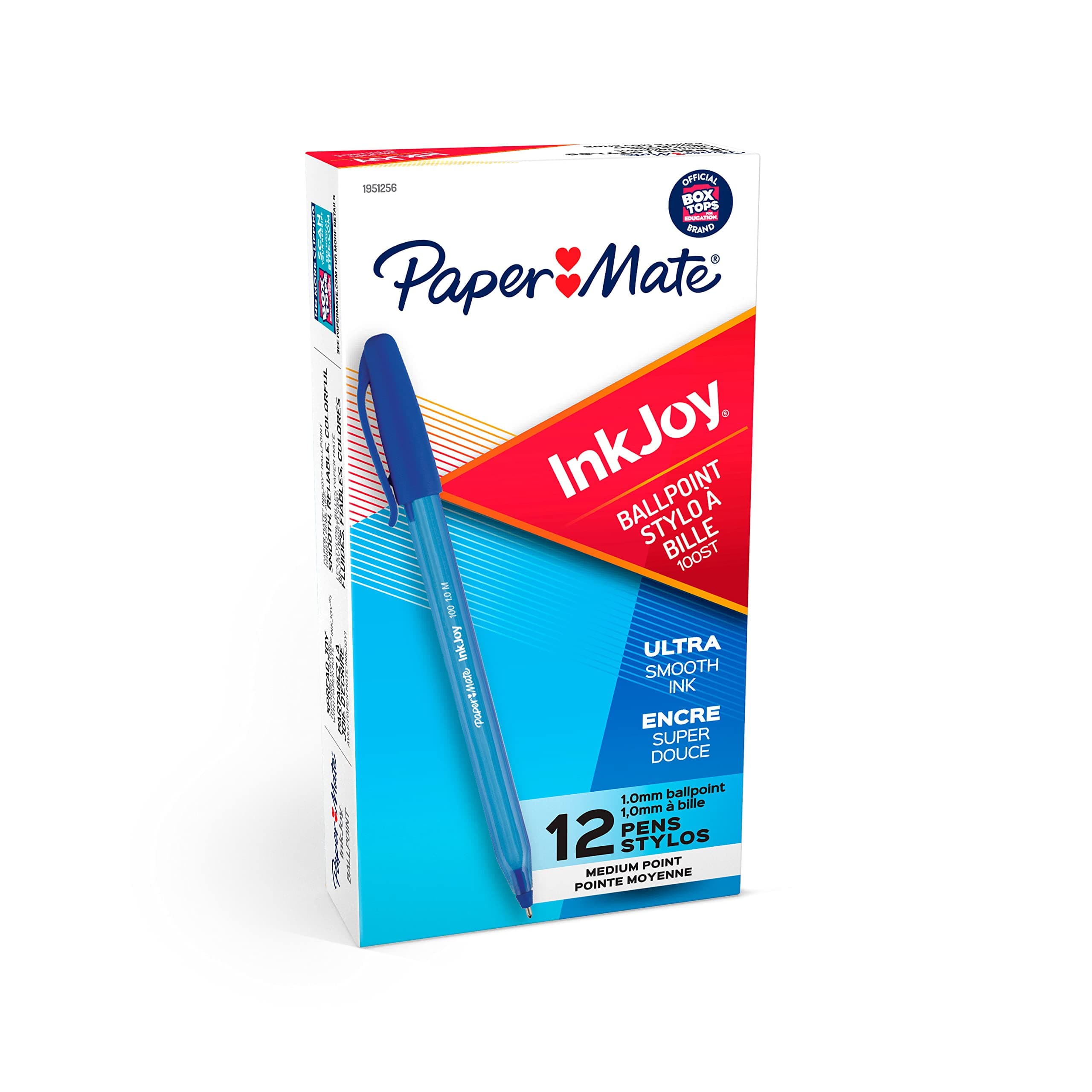 InkJoy 100ST Ballpoint Pens, (1.0mm ) Medium Point, Blue, Box of 12 (1951256)