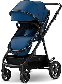Mompush Meteor2 Baby Stroller 2-in-1 with Bassinet Mode, Compatible with Infant Car Seat Adapter Included, Full-Size Bassinet Strollers for Family Outings