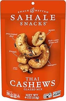 Sahale Snacks Thai Cashews Glazed Mix, 4 Ounces (Pack of 6)