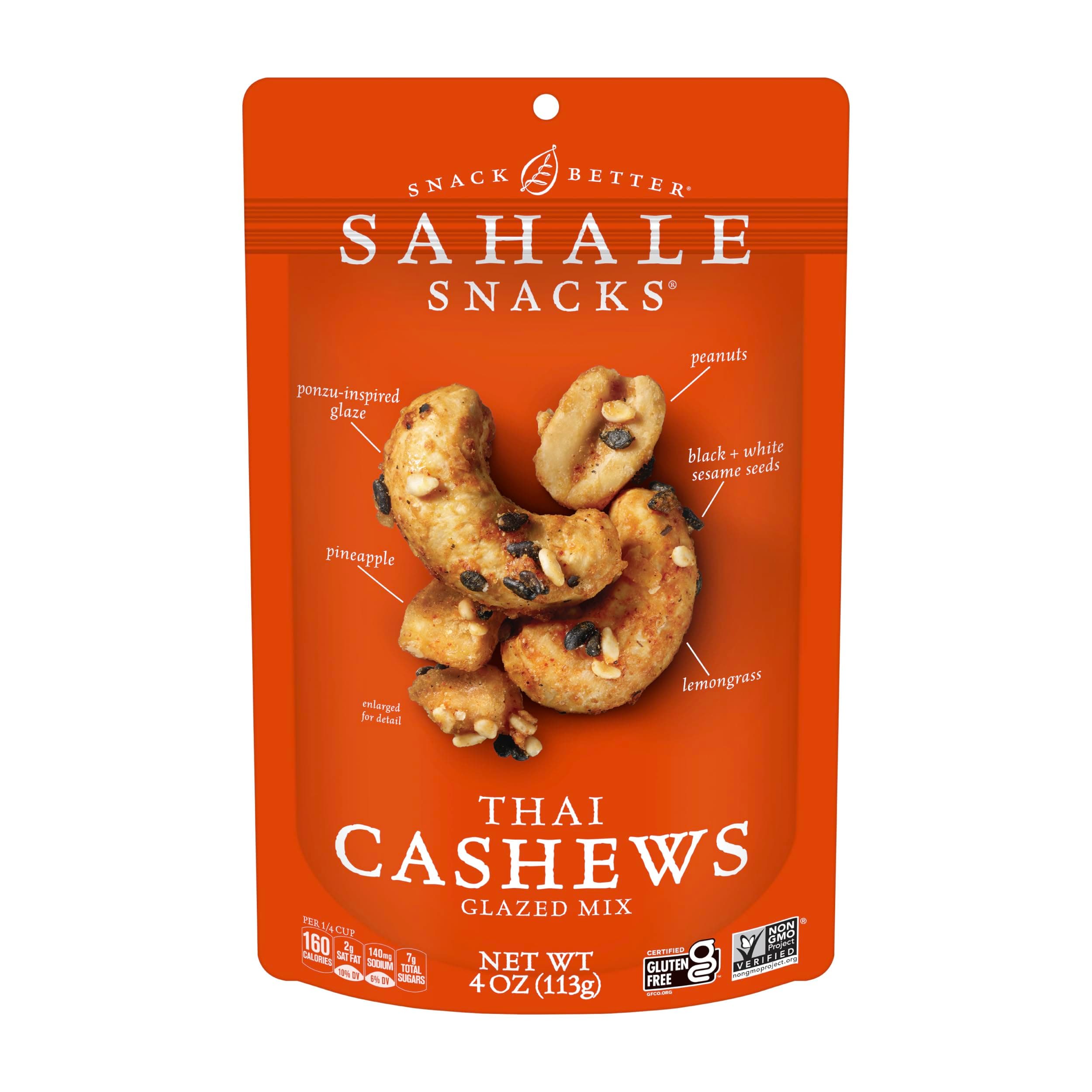 Sahale Snacks Thai Cashews Glazed Mix, 4 Ounces (Pack of 6)