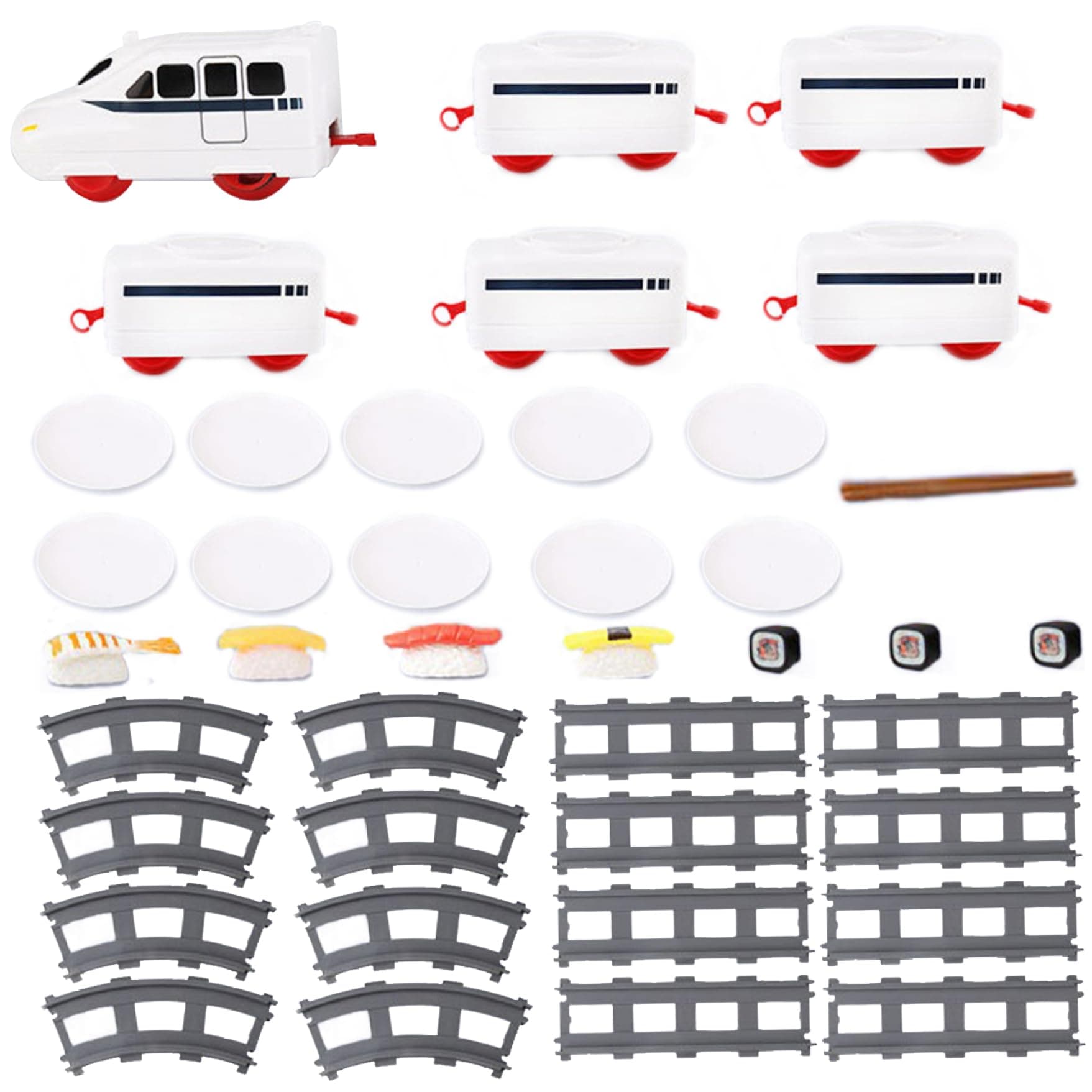 Sushi Train Rotating Food Train for Table Household Dinner Train with Rail Conveyor Belt, Serving Tray Battery Powered Train Table for Party, Display Table, Swing Plate