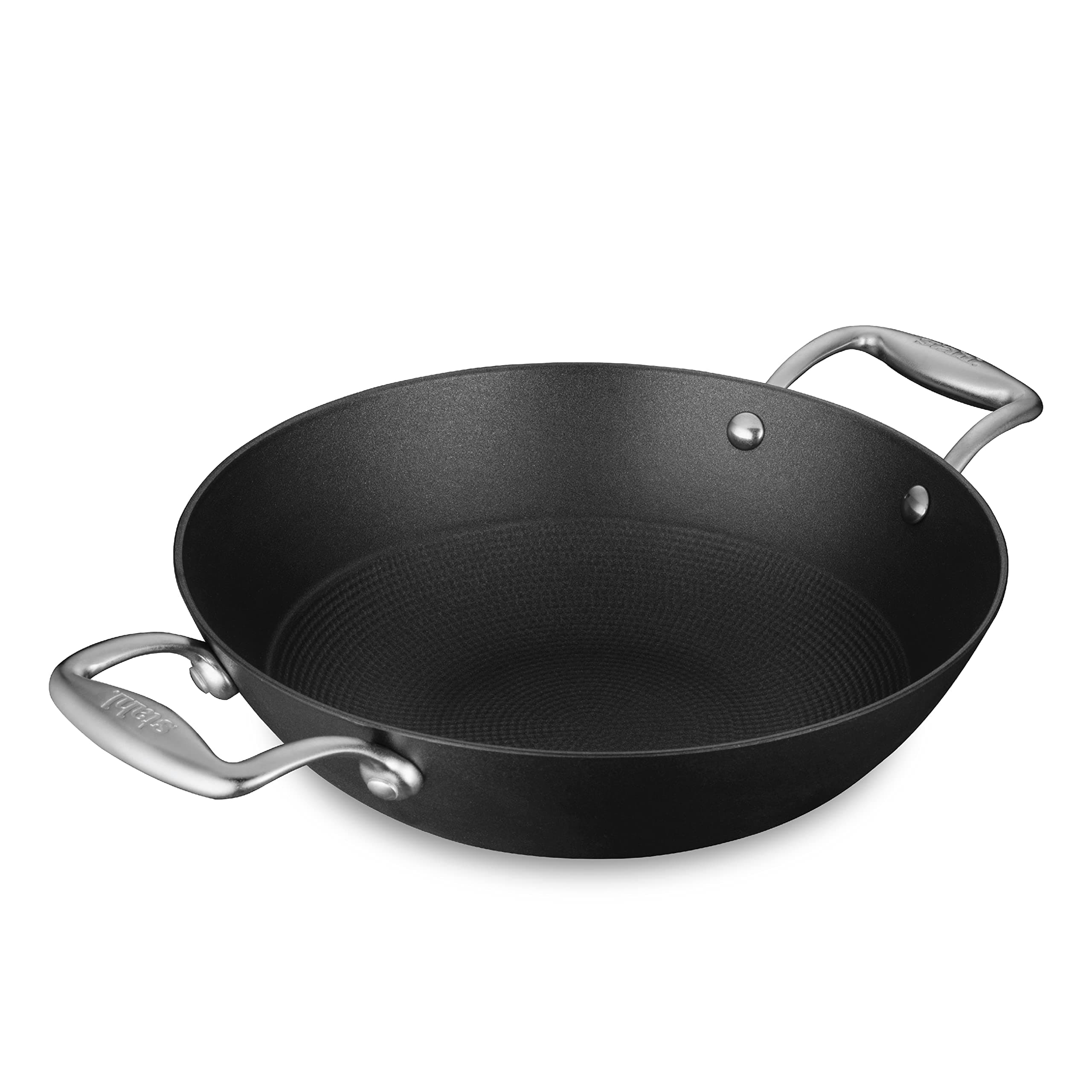 Cast Iron Kadai Without Lid I Enameled Kadhai, Rust Free I Gas & Induction Base Iron Kadai With Stay Cool SS Handles I Lightweight Stick Resistant Loha Kadhai I Cast Iron Cookware Blacksmith