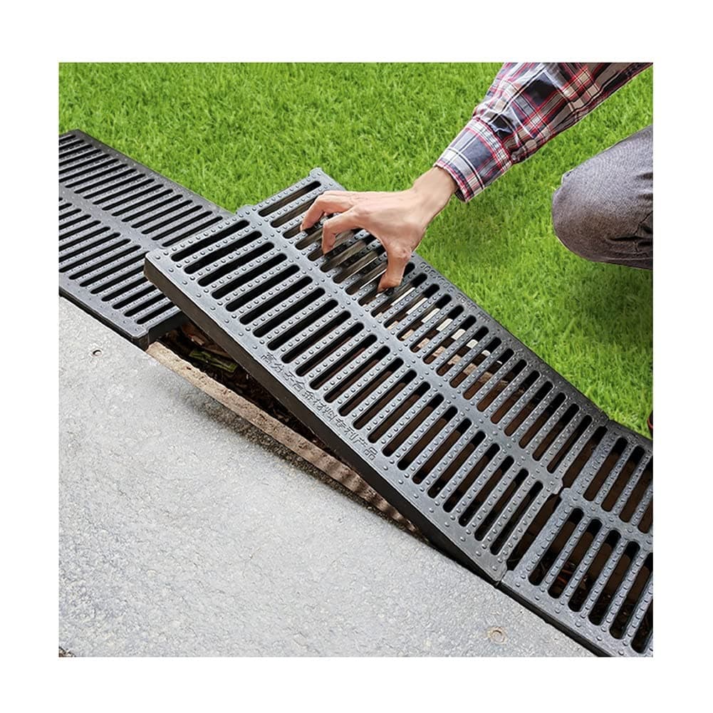 Drain Channel Strainers, Sewer Cover Grates, Kitchen Sewage Ditch，Trench Drainage, Linear Drain, Regular Trench Drain, for Garage Driveway Lawn (Color : Black, Size : 50x30x4cm)