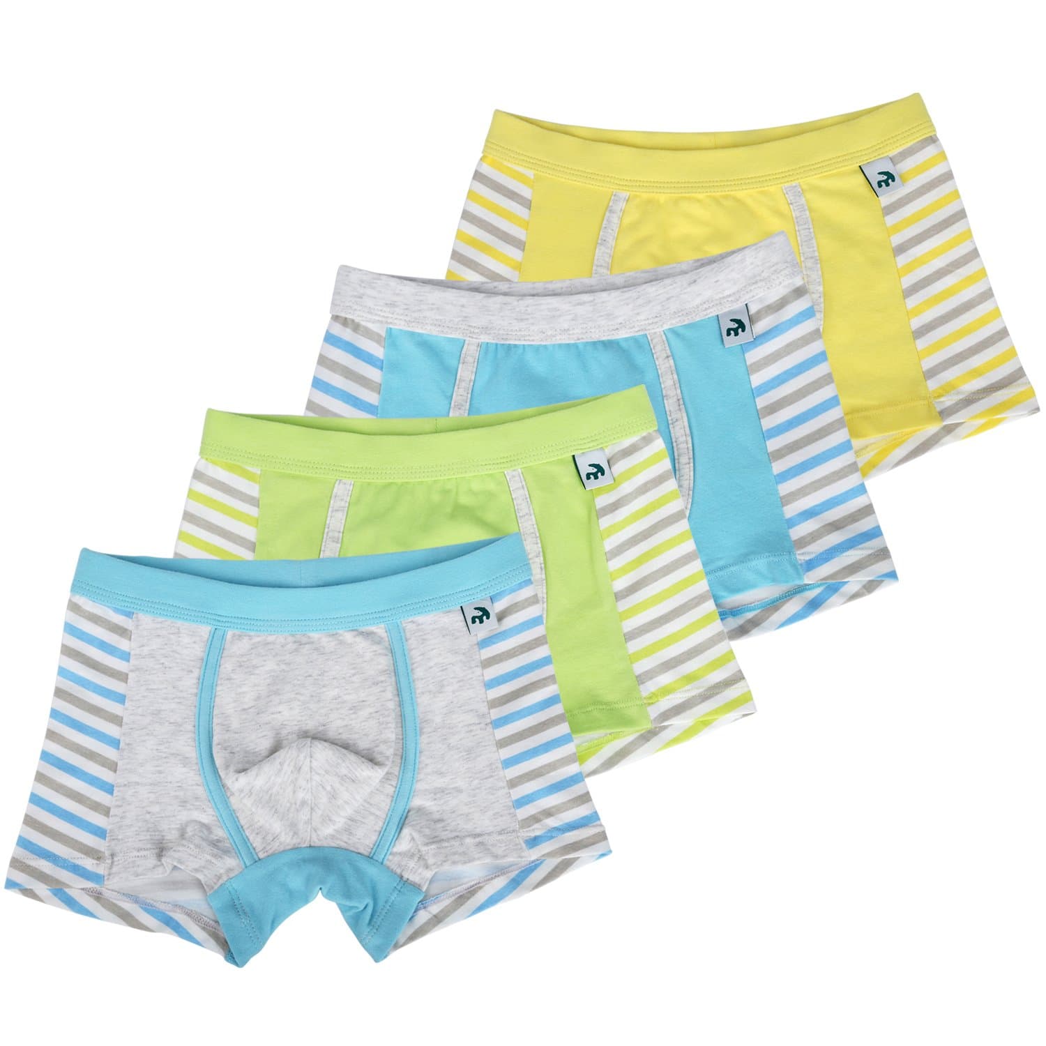 KiMiSUGOi Boys Boxer Briefs, Pack of 4 Solid Breathable Soft Cotton Toddler Underwear for 2-18 Years
