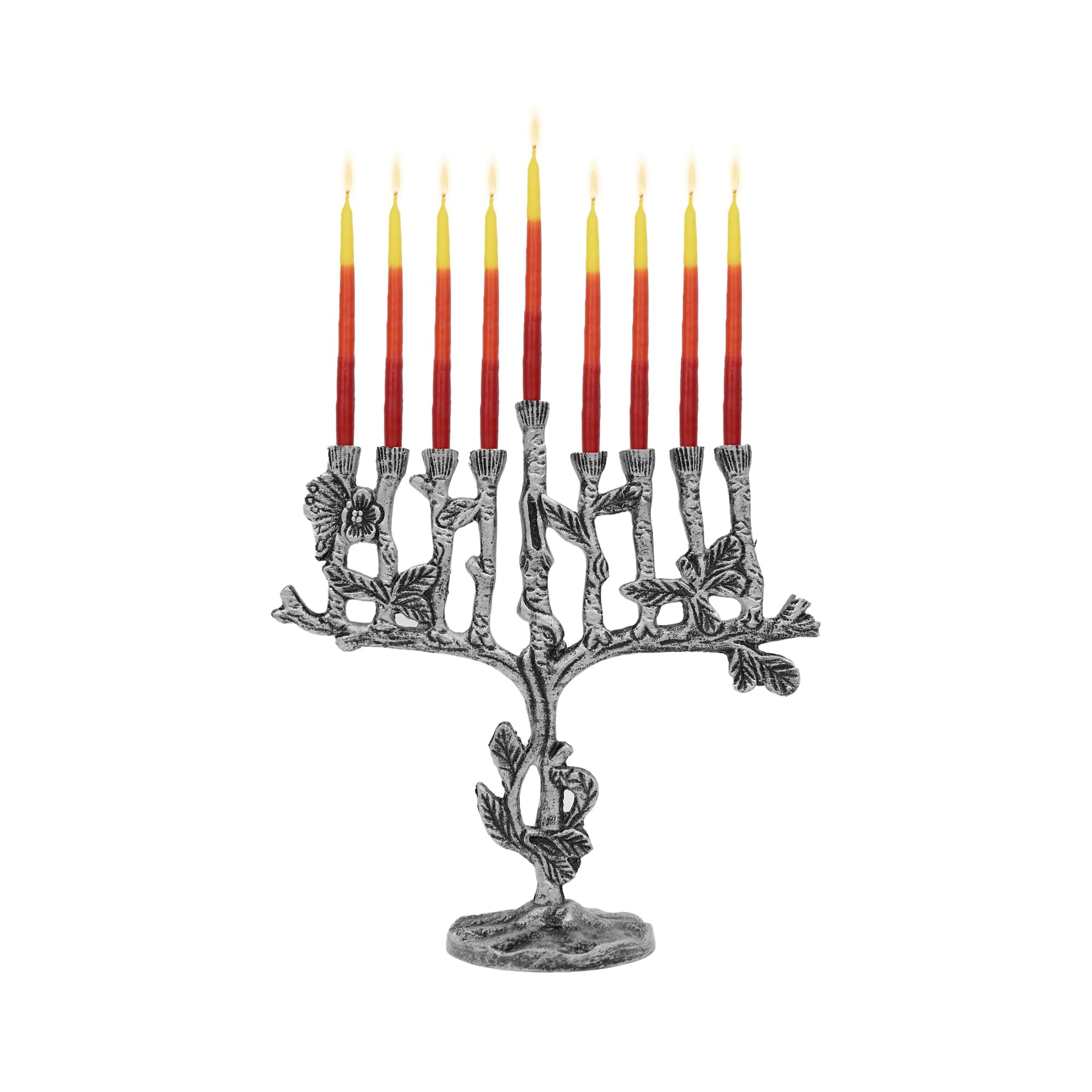Majestic Giftware Candle Menorah-Silver-10 H-# MN735