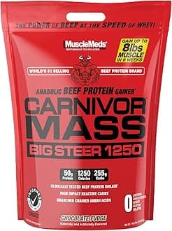 Carnivor Mass Chocolate Big Steer 1250 Bucket, 15 Lb (Packaging May Vary)