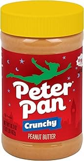 Peter Pan Crunchy Peanut Butter, Made with Roasted Peanuts, Great for Peanut Butter and Jelly Sandwiches and Peanut Butter Snacks, Gluten Free Peanut Butter, 16.3 OZ Jar (12 Count)