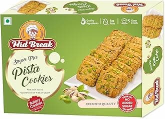 Midbreak No Added Sugar Pista Delight Biscuits - 300gm (Pack Of 3) | Cookies Infused With Rich Pistachios | Low GI, Gut-Friendly And High in Fiber - Your Healthier Snacking Choice! - Pack Of 1