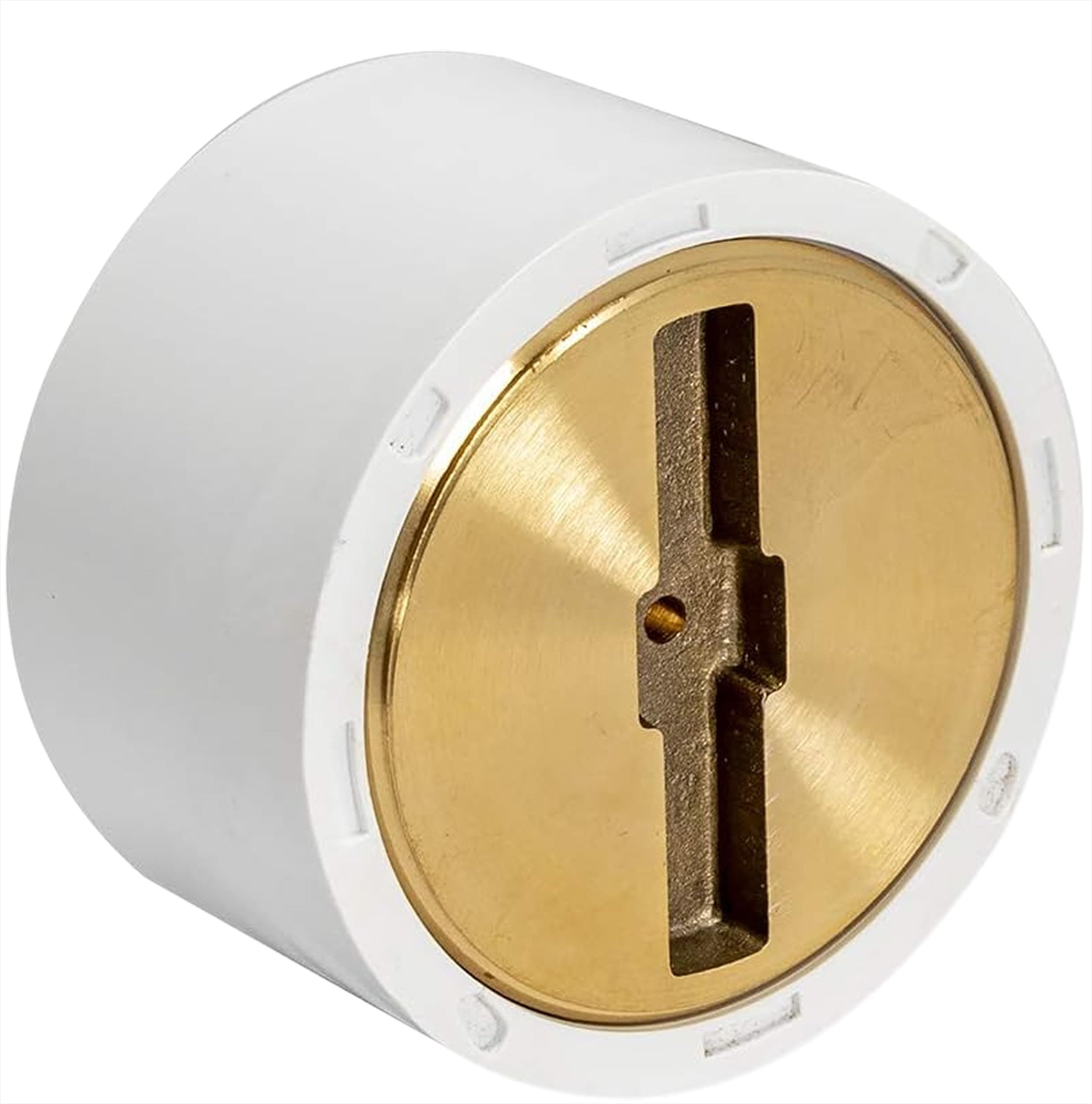 EZ-FLO 3 x 4 Inch PVC Cleanout with Brass Plug for Tubular Drain Applications, White, 15336