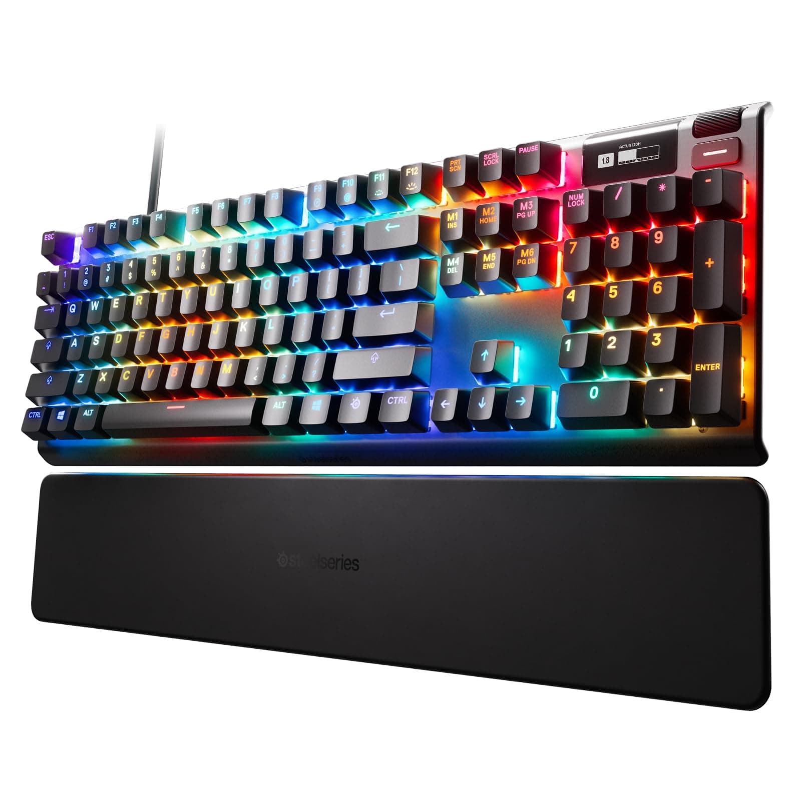 SteelSeries Apex Mechanical Gaming Keyboard - OLED Smart Display - USB Passthrough and Media Controls - Linear and Quiet Apex Pro 64626 (Electronic Games) PC