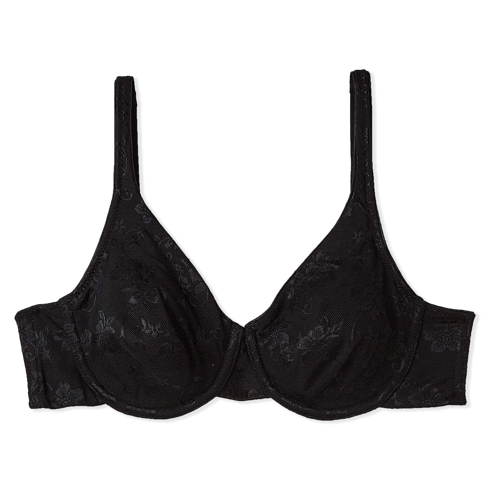 Enamor Non Padded Wired High Coverage Bra, 36D, Black