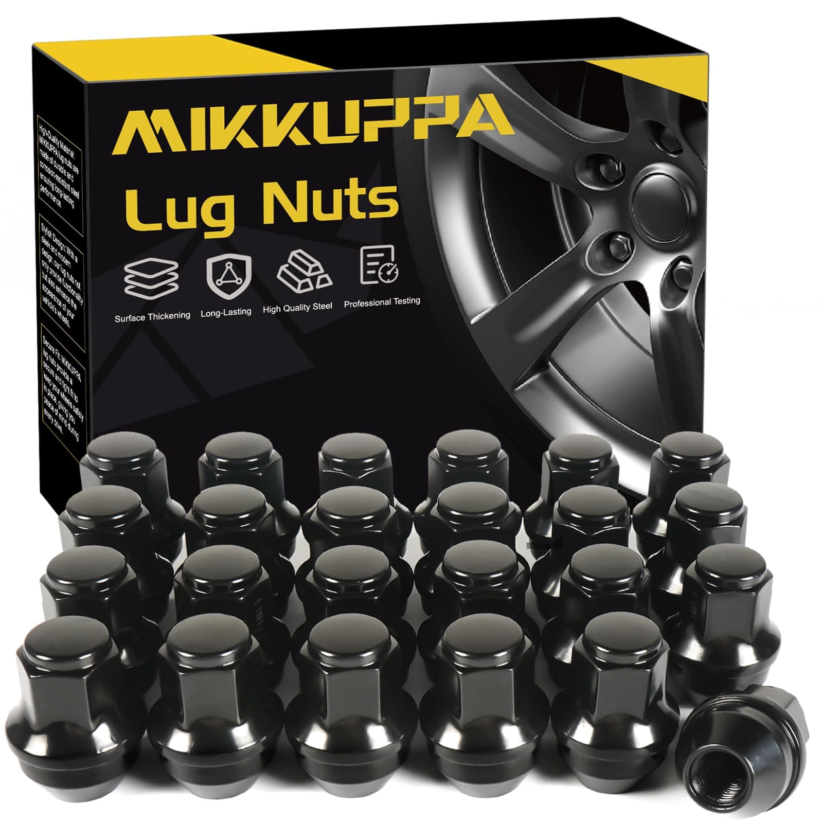 - MIKKUPPA 24pcs M14x1.5 OEM Lug Nuts - Replacement for 2015-2024 Ford F-150 F150 Expedition Lincoln Navigator Factory Wheels, Black OEM Solid One Piece Design Large Acorn Seat Tire Lug Nuts