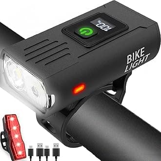 Bike Light, High Lumens Super Bright Bicycle Light, 6+4 Modes USB Rechargeable Bike Headlight & Tail Light Set, Waterproof Safety Bike Front & Rear Light for Road, Mountain, Night Riding