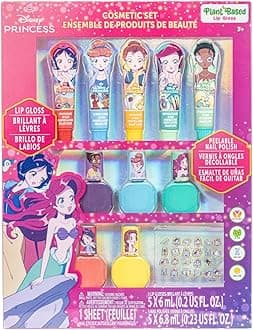 Disney's Princess Sparkly Cosmetic Set with Lip Gloss, Nail Polish and Stickers