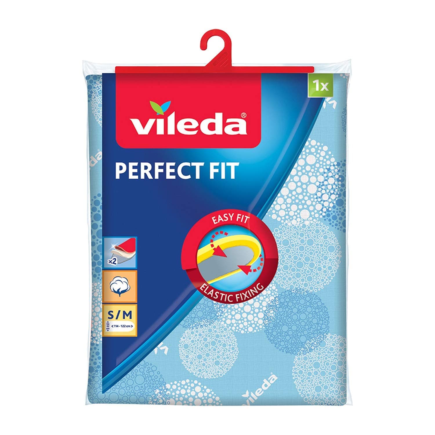 Vileda Perfect Fit Ironing Board Cover, Blue, 1 Count (Pack of 1)