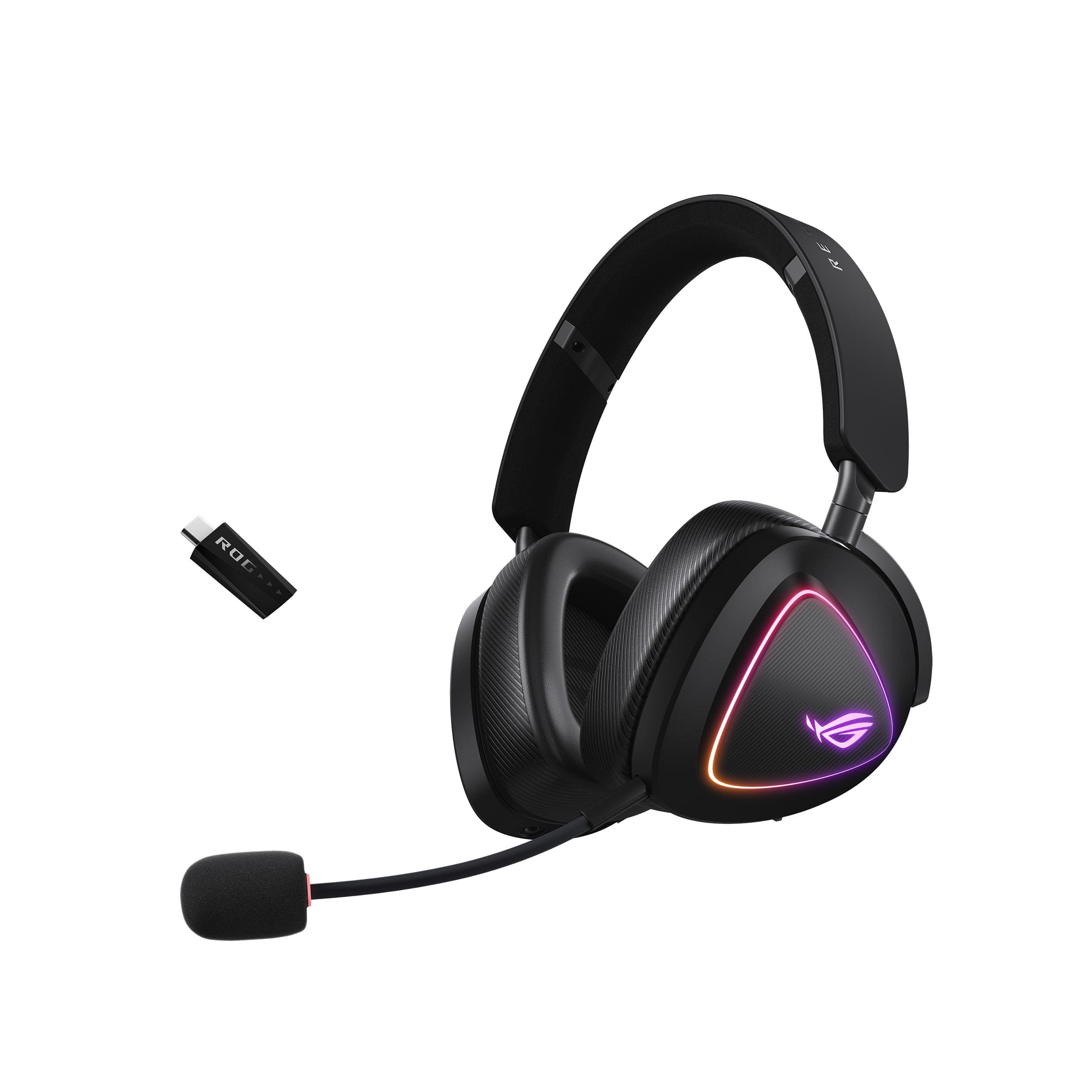 ROG Delta II Wireless Gaming Headset (50mm Titanium Drivers, ROG SpeedNova, 10mm Super-Wideband Mic, 153-HR Battery, DualFlow Audio, BT, 2.4GHz, 3.5mm, For PC, Switch, PS4, PS5, Xbox) - Black