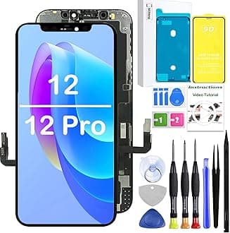 LEAFE iPhone 12/12 Pro Screen Replacement Screen Assembly Full HD LCD Screen Assembly Compatible with iPhone 12/12 Pro 6.1 inch with Screen Protector and Repair Tools (6.1"-12/12 Pro)