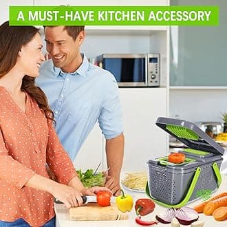 MINGPINHUIUS 22-in-1 Vegetable Chopper Multifunctional Food Chopper with 13 Blades, Onion Mincer Chopper, Food Chopper Slicer Dicer Cutter with Container