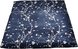 Mattress Cover for Traditional Japanese Futon Mattress, Futon Floor Mattress Cover with Zipper, Super Soft and Machine Washable, Navy Floral, Queen
