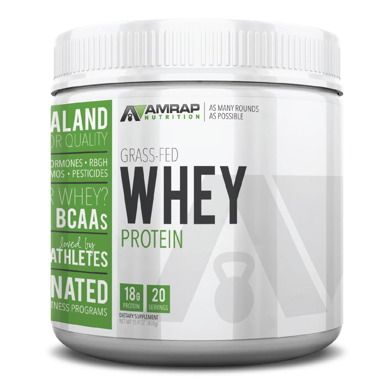 AMRAP Nutrition Whey Protein, 100% Pure Whey Protein Concentrate from Grass-Fed New Zealand Cows - Rich in Branched-Chain Amino Acids (BCAAs) - Speeds Recovery & Aids Muscle Repair