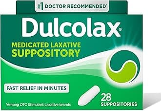 Dulcolax Fast Relief Medicated Laxative Suppositories Fast Relief, Rectal Use Only, Bisacodyl, 10 mg, 28 Count