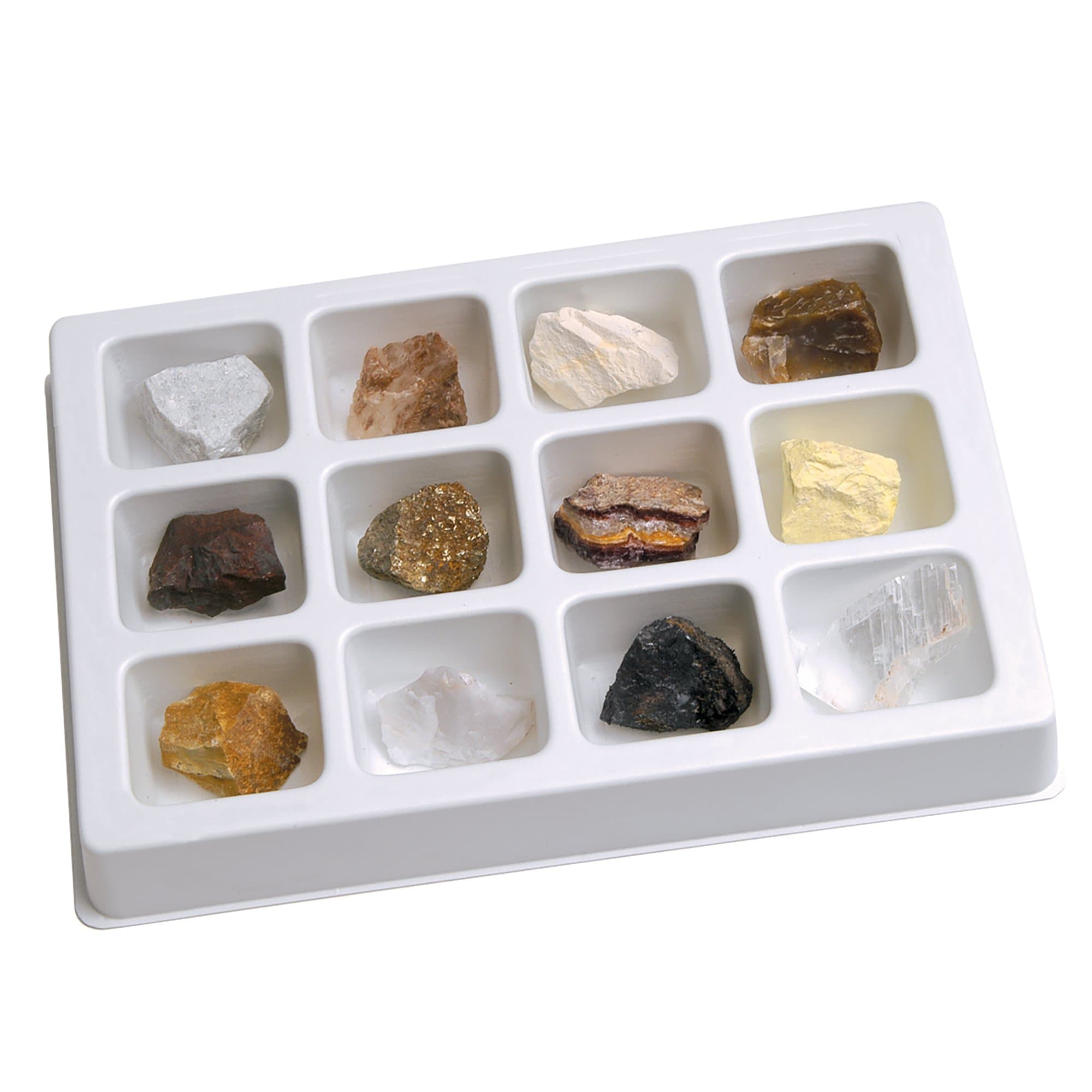 Learning Resources Educational Insights Mineral collections, Ages 8 and Up, (12 Handpicked Specimens in Storage Tray)