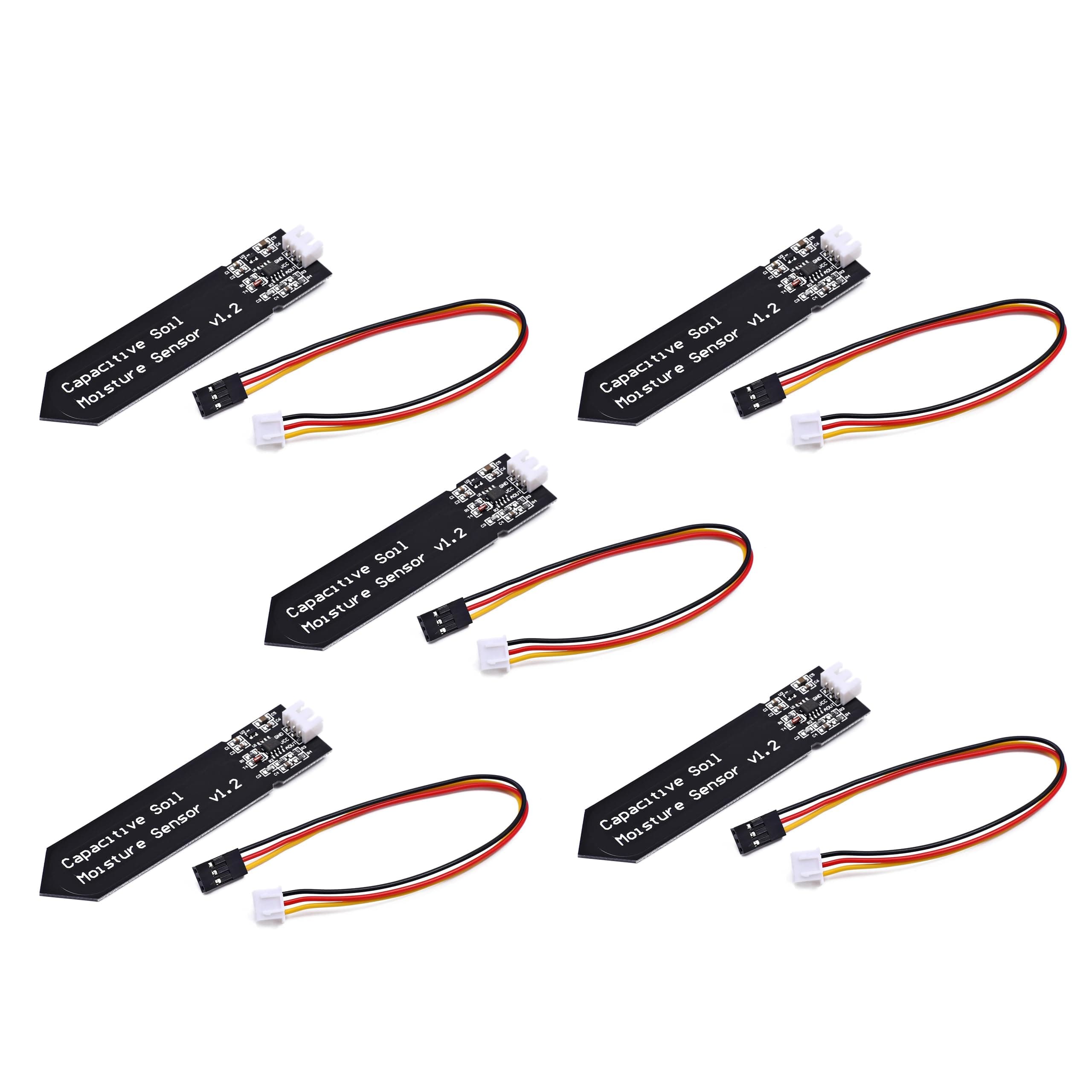 Capacitive Soil Moisture Sensor Corrosion Resistant for Arduino Moisture Detection Garden Watering DIY (Pack of 5PCS)