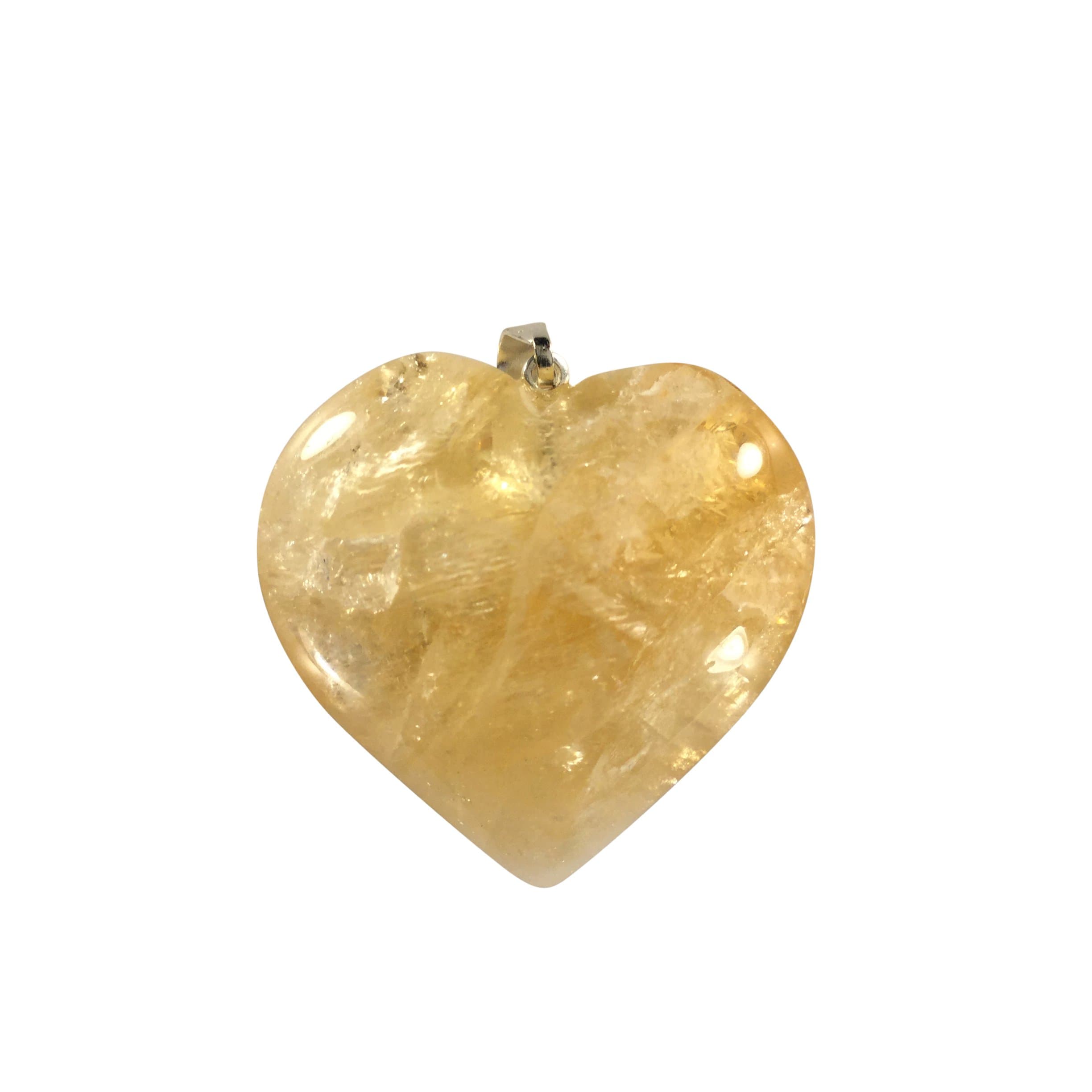 Citrine Heart Shaped Pendant - Crystal Clear Miracles Healing - Powerful Blessing - Hand Faceted Natural Stone