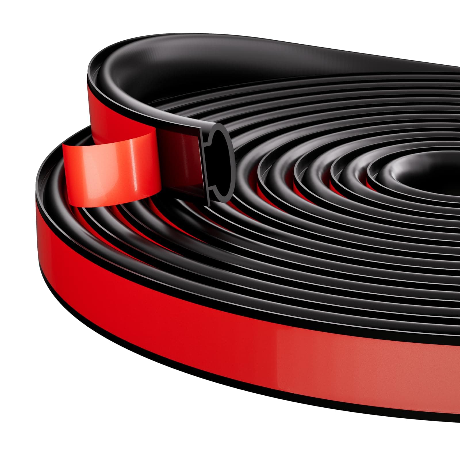 KAYLEINSTER 6M Black D-Shape Rubber Door Draught Excluder Strip | Self-Adhesive Weather Stripping for Doors & Windows | Seals 2.5-5.5mm Large Gaps | Waterproof Soundproof Door Seal