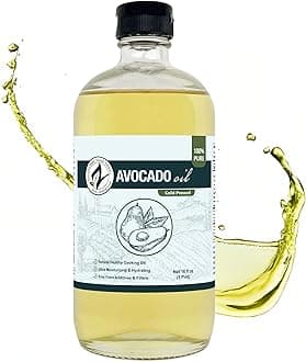 Zatural 100% Pure Cold Pressed Avocado Oil GLASS Bottle – Non-GMO Refined, High Smoke Point 500°F+, Perfect for Cooking Frying Baking Grilling, Dressings Sauces Marinades & Skincare Hair (16 fl oz)