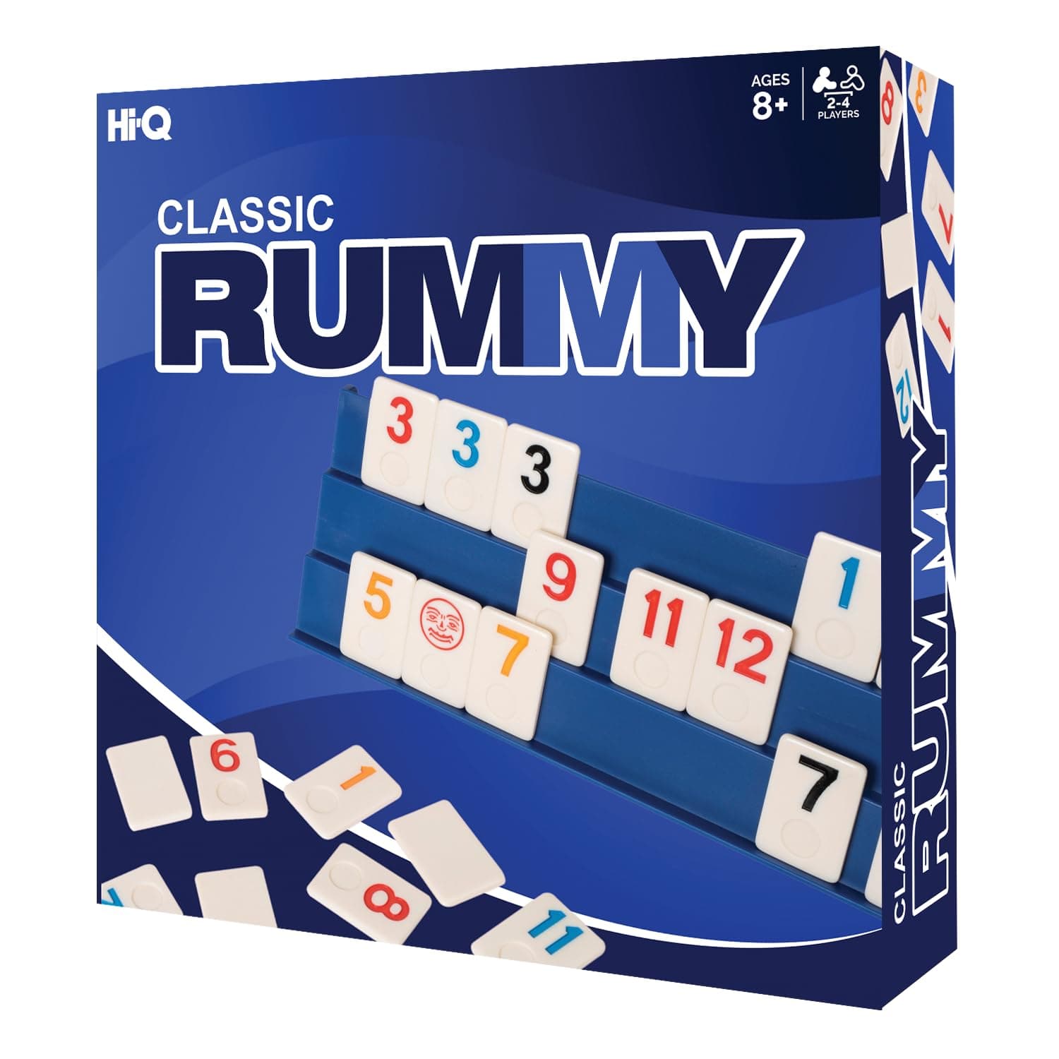 Classic Rummy Cube Game, with Full-Size Three Tier Exclusive Folding Playing Racks, 2-4 Players, Great Gift