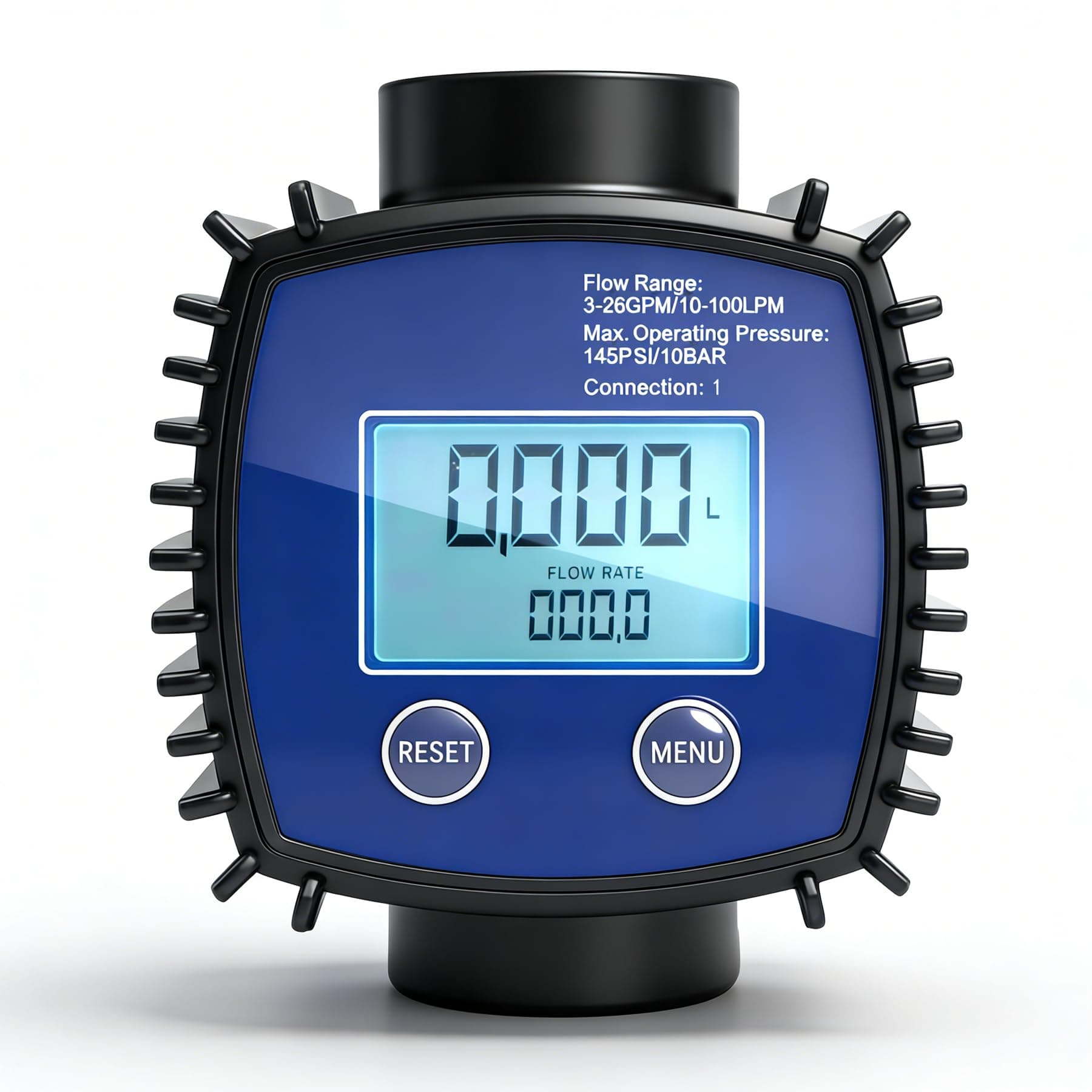 Water Flow Meter, 1" Internal Thread Digital Display High Accuracy, 5-120 L/Min Turbine Flowmeter for Diesel, Gasoline, Urea,Water, Oil