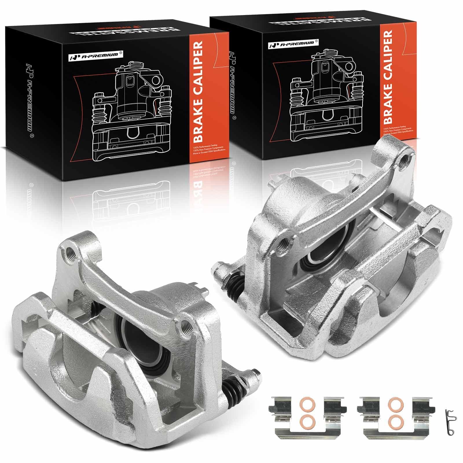 A-Premium Disc Brake Caliper Assembly with Bracket Compatible with Nissan Models - Maxima 2009-2023 V6 3.5L, Sentra 2009-2012 L4 2.5L - Front Driver and Passenger Side, 2-PC Set