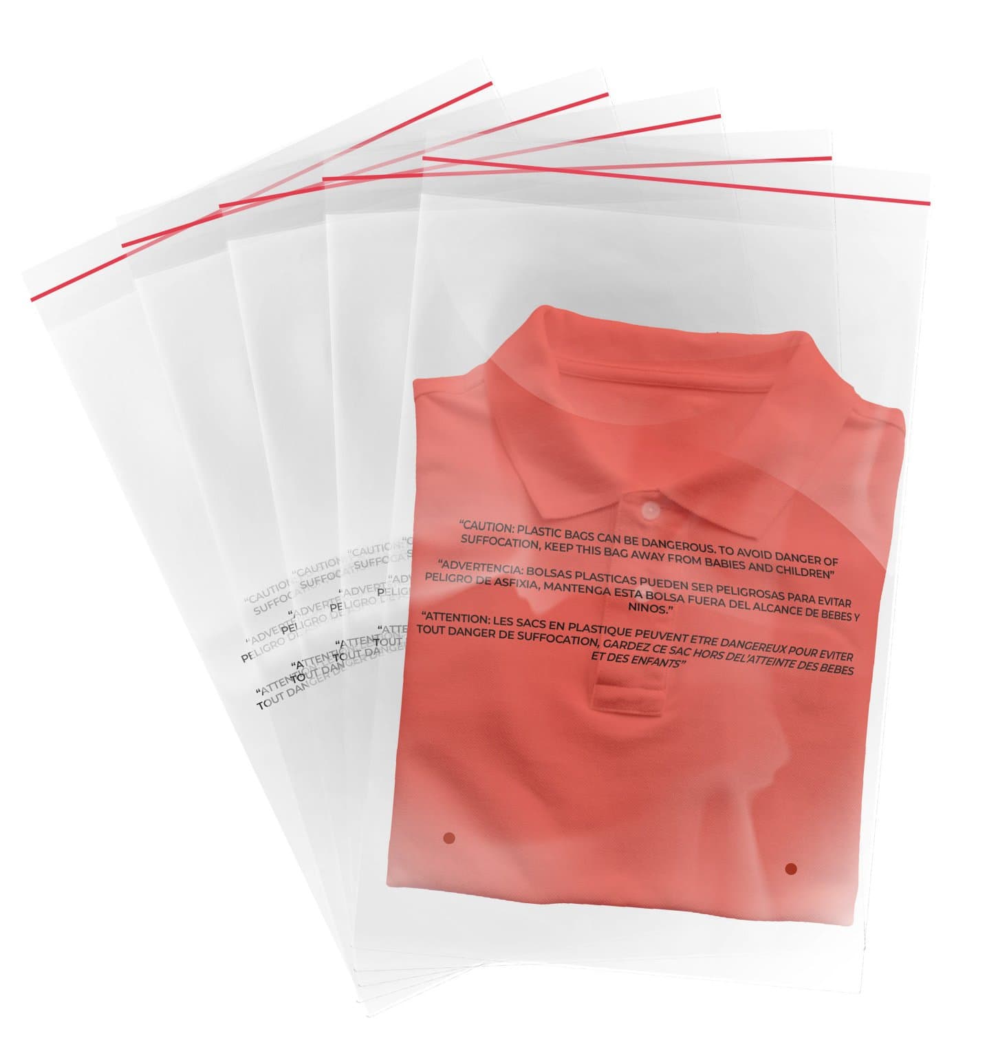 100 (12"x18") Clear Peel and Seal 1.5 Mil Poly Bags with Suffocation Warning Print