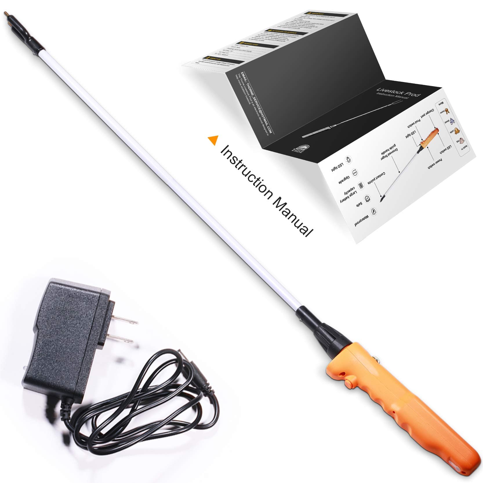 Cattle Prod, Waterproof Cattle Prod Stick with LED Light, Livestock Prod for Modern Livestock Management, X Series
