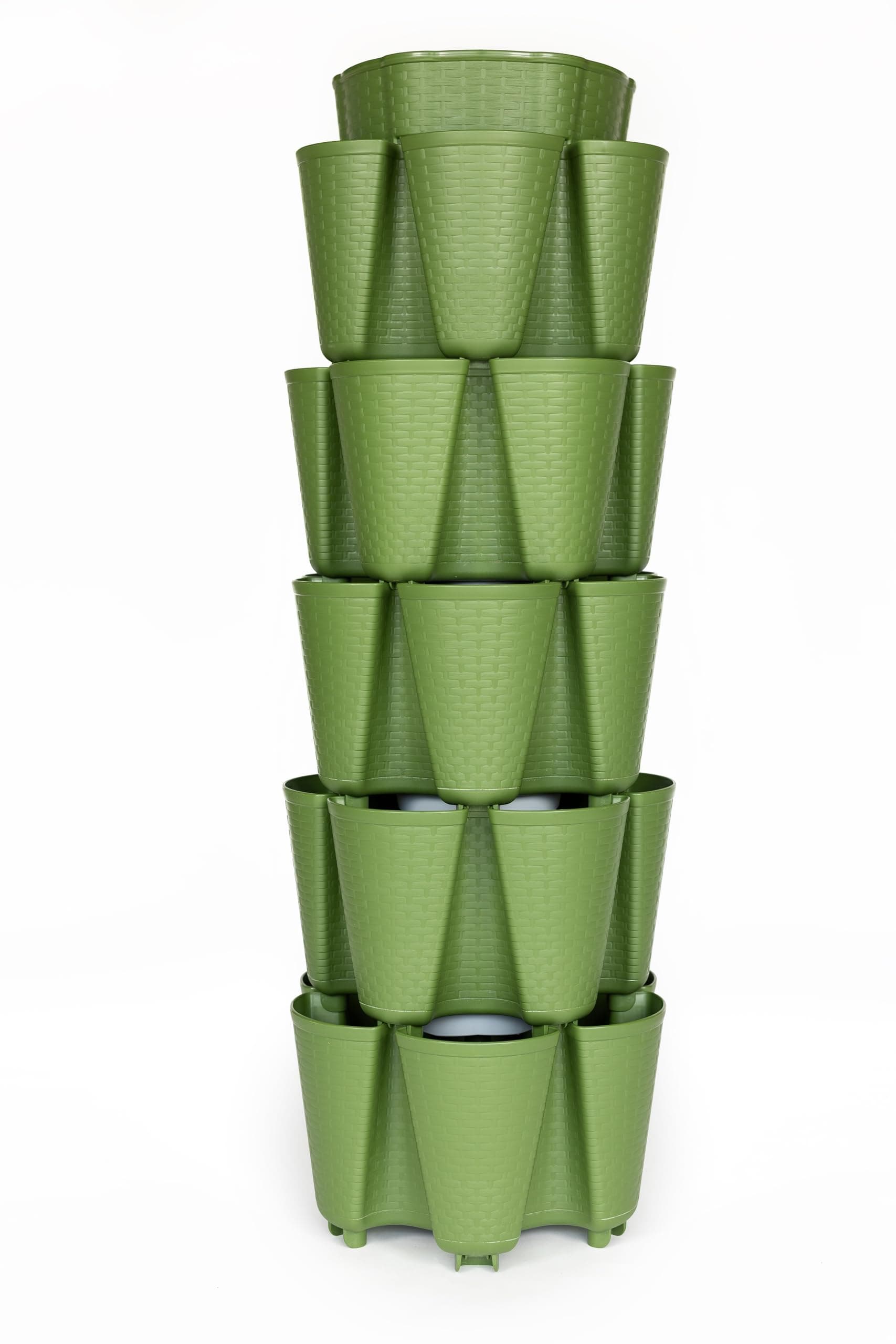 Greenstalk 5 Tier Original Vertical Planter in Basket Weave Texture (Evergreen)