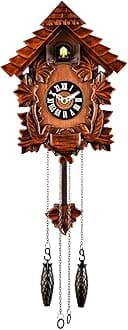 Traditional Cuckoo Wall Quartz Clock by Widdop & Bingham,Brown,28 cm