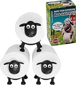 Black Sheep Toilet Paper Holder - Whimsical Free-Standing Bathroom Accessory - Durable Roll Organizer - Playful Tissue Storage - Charming Bathroom Enhancement - Pack of 3 (3)