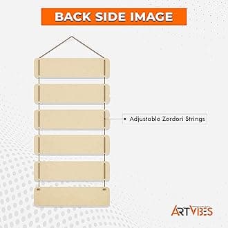 Artvibes Decorative Wall Hanging Ornaments Wooden Art item for Living Room | Bedroom | Home Decor | Gifts | Quotes Decor Item |Modern Art For Hall| Mdf Wall Decoration, Set of 6(WH_3209N)