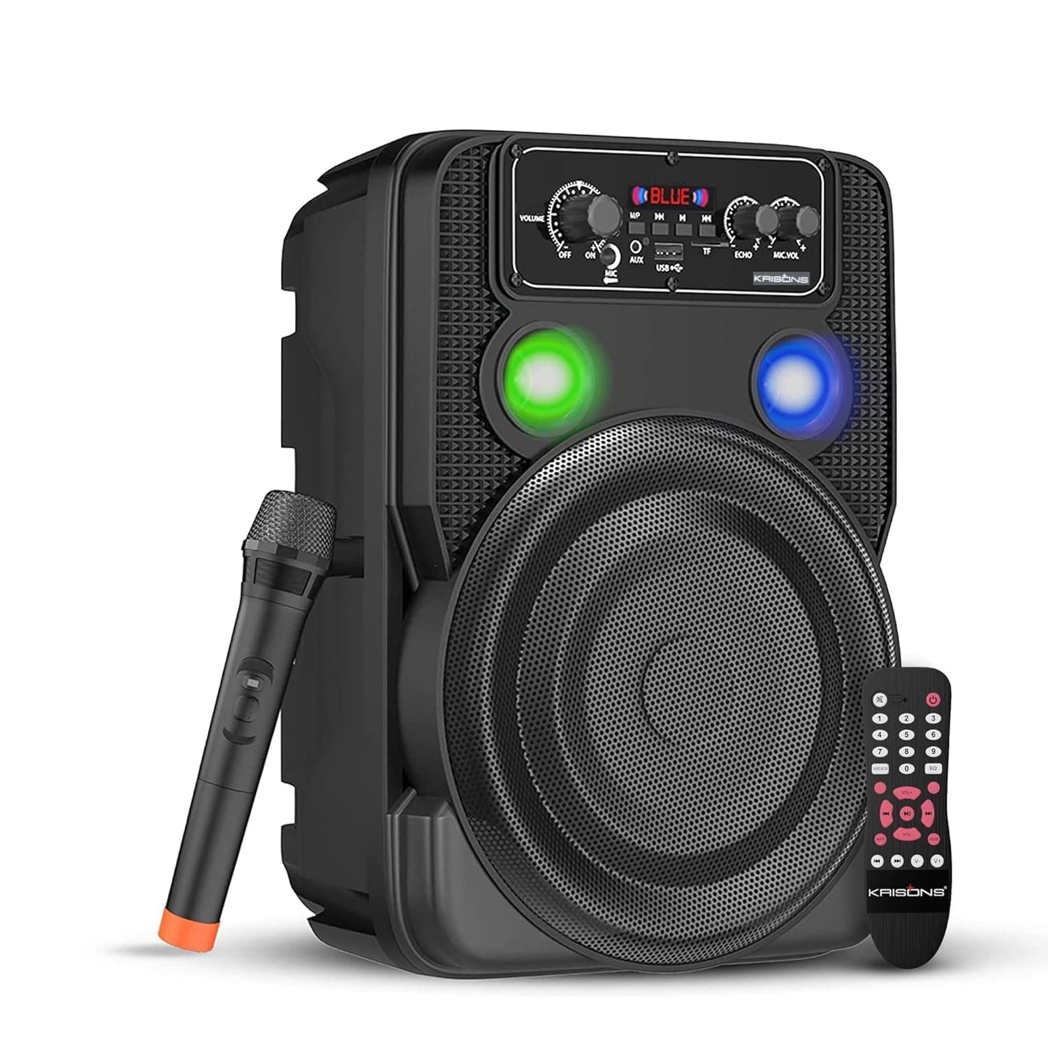 Ultima 60W (8" Woofer) Portable Multimedia Bluetooth Speaker with Wireless Mic for Karaoke, LED Display with Bluetooth, FM, USB, Micro SD Card, AUX Connectivity