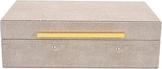 Ivory Shagreen box Faux Leather Decorative Boxes,Keepsake And Memory Storage Decorative Boxes with Lids for Modern Home Decor Jewelry Box Organizer