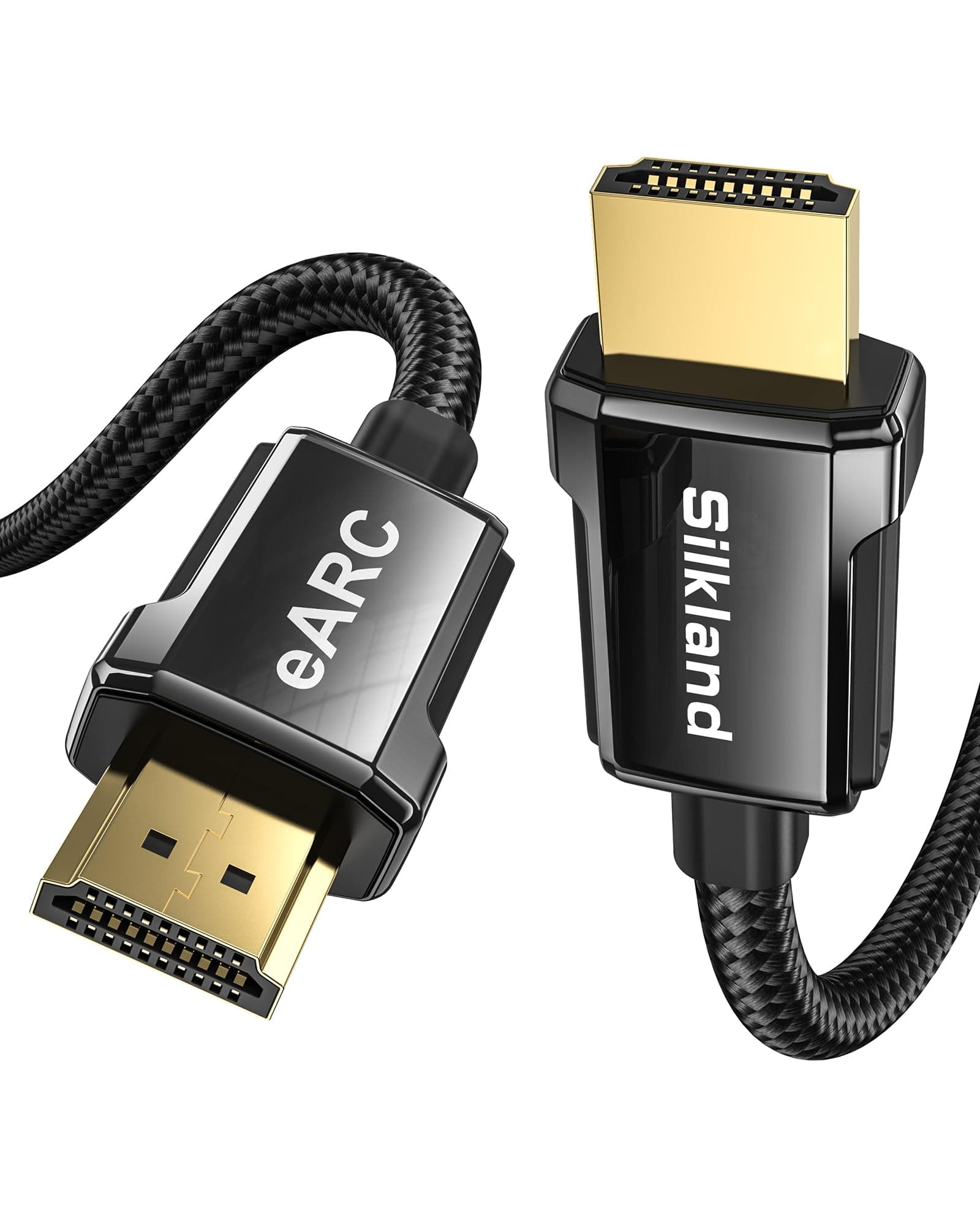 Silkland 8K HDMI ARC/eARC Cable 2.1 for Soundbar 6ft, 8K@60Hz, 4K@120Hz High Speed HDMI Cord for Gaming, 48Gbps, Dolby Atmos, HDR10, HDCP Compatible for Vizio Samsung Bose Sound bar, UHD TV, Blu-ray