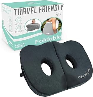 Seat Cushion | Premium Foldable Sit Bone Cushion for Pressure Relief, Hip, Hamstrings & Sciatica Comfort | Butt Pillow | Ergonomic Ischial Tuberosity Support for Home, Office & Driving