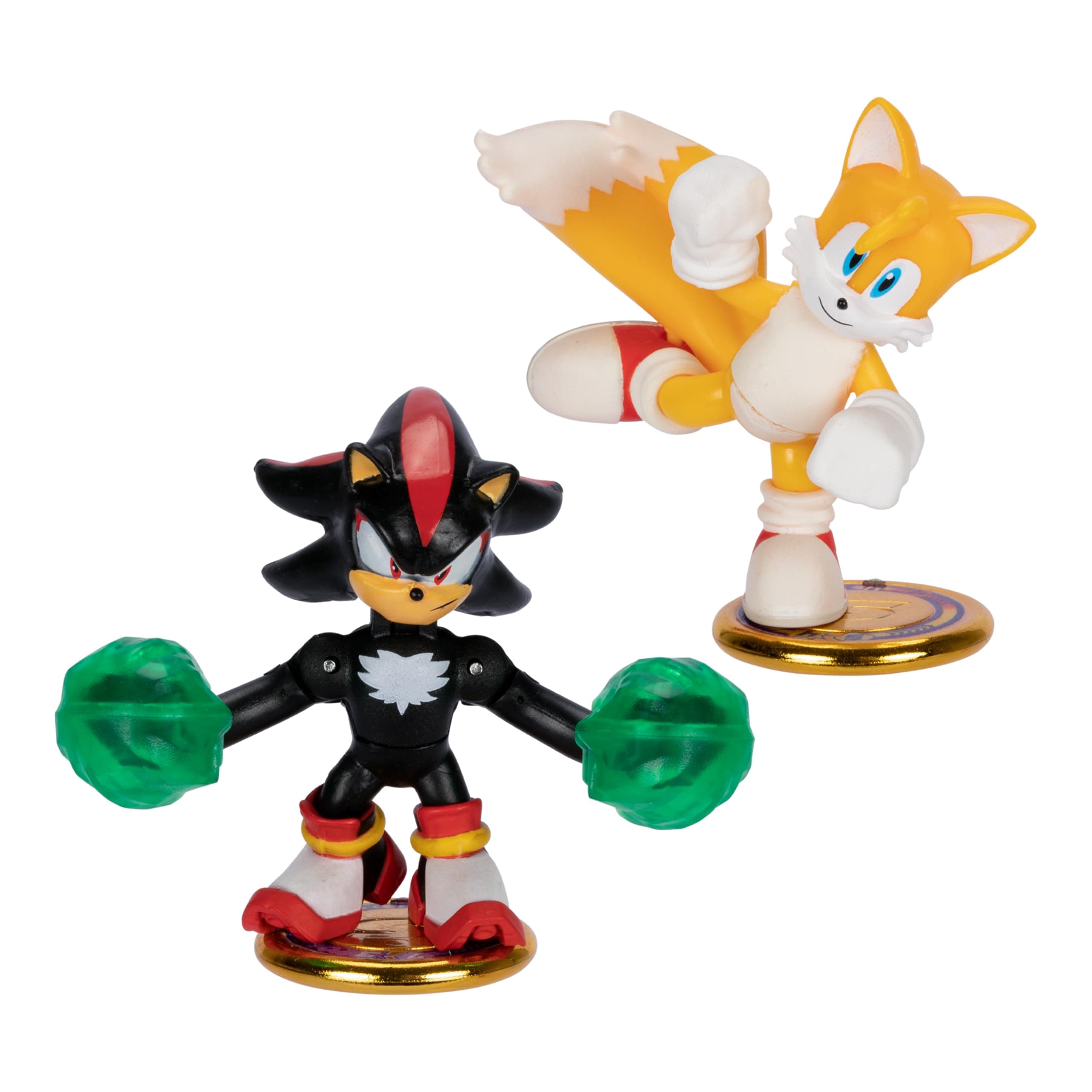 AKEDO Sonic The Hedgehog Versus Pack with Tails and Shadow, Mini Collectable Battling Action Warriors, 2.25 Inches Tall, Contains 2 Battle Controllers