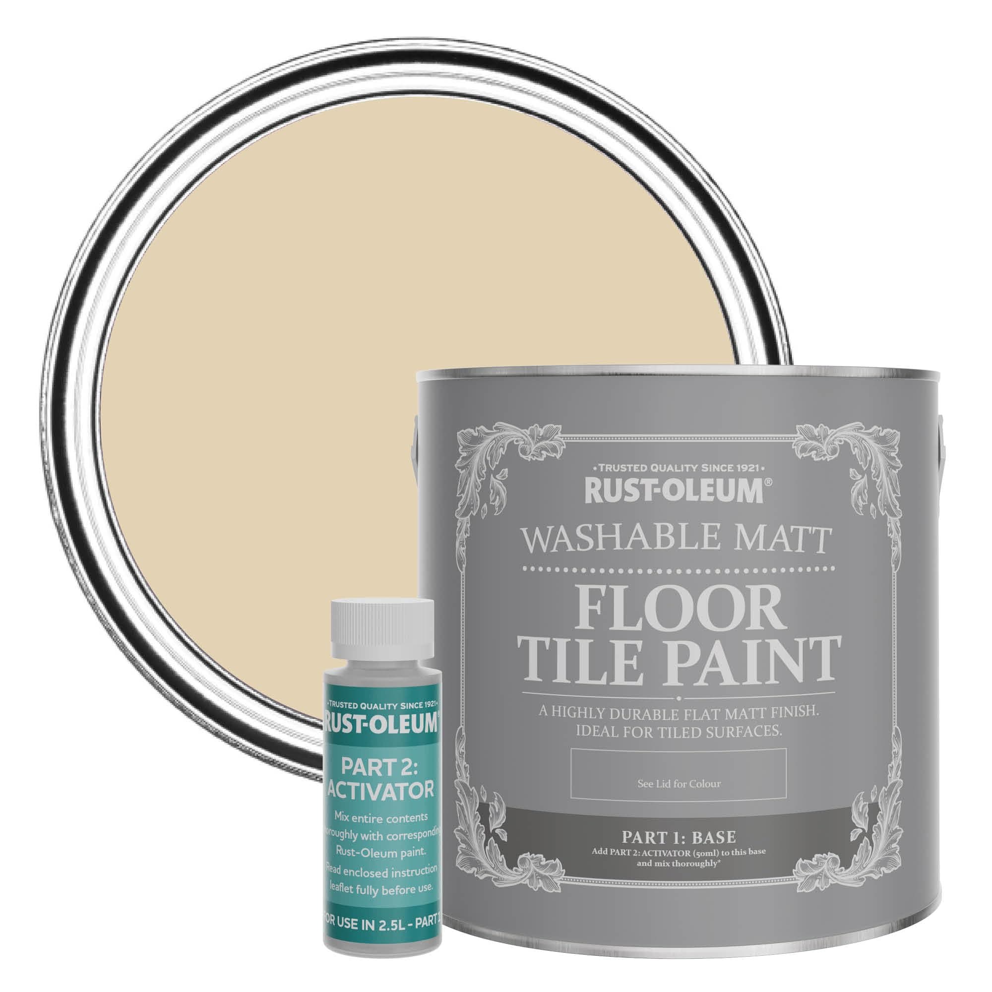 Rust-Oleum Beige Washable Matt Floor Tile Paint, Matt Finish - Sandhaven 2.5L